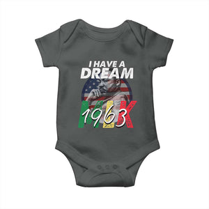 I Have A Dream Martin Luther King MLK 1963 Baby Onesie Black History Month TS11 Dark Heather Print Your Wear