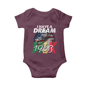 I Have A Dream Martin Luther King MLK 1963 Baby Onesie Black History Month TS11 Maroon Print Your Wear