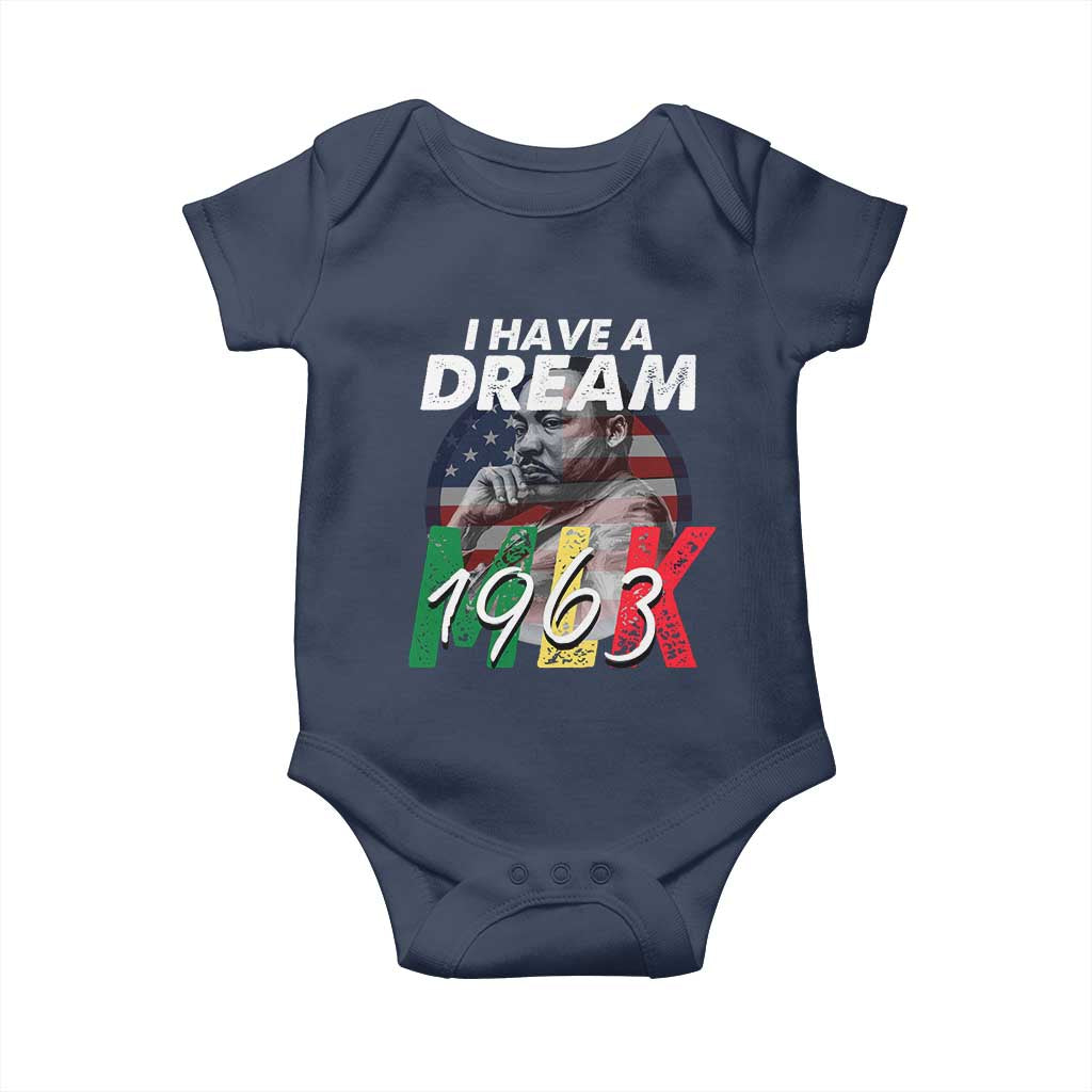 I Have A Dream Martin Luther King MLK 1963 Baby Onesie Black History Month TS11 Navy Print Your Wear