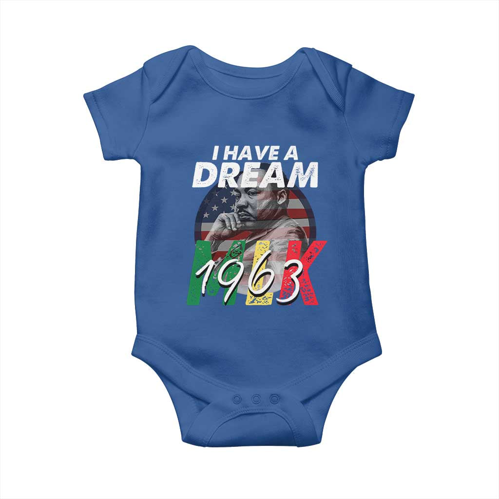 I Have A Dream Martin Luther King MLK 1963 Baby Onesie Black History Month TS11 Royal Blue Print Your Wear