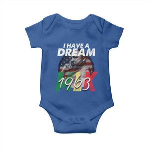 I Have A Dream Martin Luther King MLK 1963 Baby Onesie Black History Month TS11 Royal Blue Print Your Wear