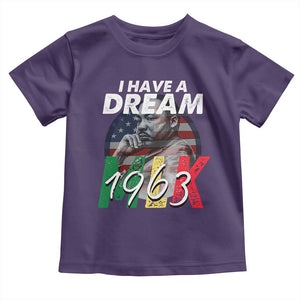 I Have A Dream Martin Luther King MLK 1963 Toddler T Shirt Black History Month TS11 Purple Print Your Wear