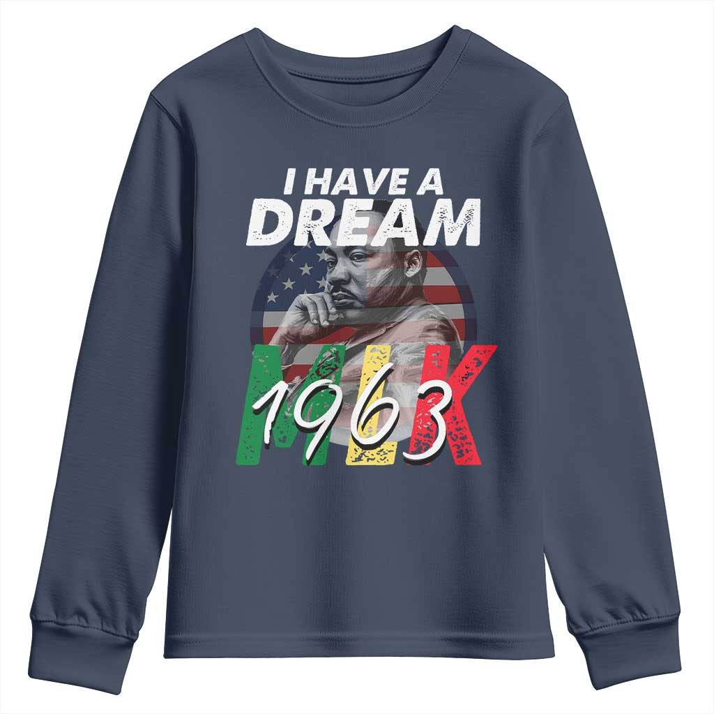 I Have A Dream Martin Luther King MLK 1963 Youth Sweatshirt Black History Month TS11 Navy Print Your Wear
