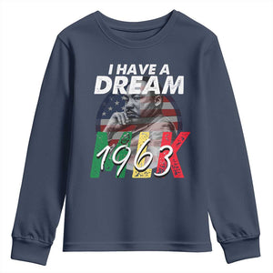 I Have A Dream Martin Luther King MLK 1963 Youth Sweatshirt Black History Month TS11 Navy Print Your Wear