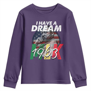 I Have A Dream Martin Luther King MLK 1963 Youth Sweatshirt Black History Month TS11 Purple Print Your Wear