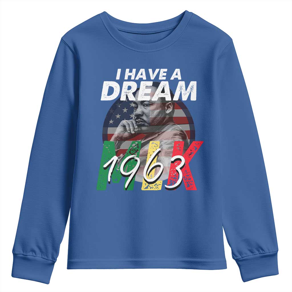 I Have A Dream Martin Luther King MLK 1963 Youth Sweatshirt Black History Month TS11 Royal Blue Print Your Wear