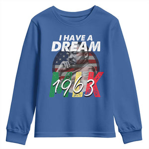 I Have A Dream Martin Luther King MLK 1963 Youth Sweatshirt Black History Month TS11 Royal Blue Print Your Wear