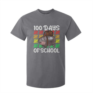 Funny Moo Deng 100 Days Of School T Shirt For Kid TS11 Charcoal Print Your Wear