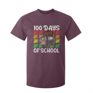 Funny Moo Deng 100 Days Of School T Shirt For Kid TS11 Maroon Print Your Wear