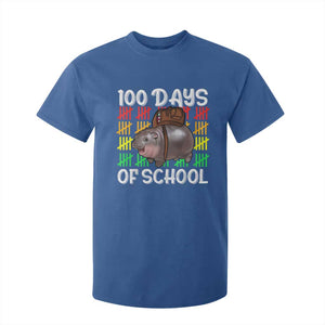 Funny Moo Deng 100 Days Of School T Shirt For Kid TS11 Royal Blue Print Your Wear