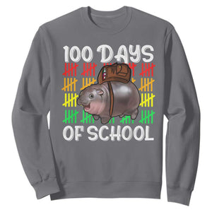 Funny Moo Deng 100 Days Of School Sweatshirt TS11 Charcoal Print Your Wear