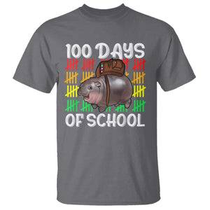 Funny Moo Deng 100 Days Of School T Shirt TS11 Charcoal Print Your Wear