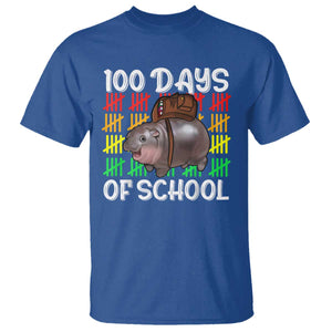 Funny Moo Deng 100 Days Of School T Shirt TS11 Royal Blue Print Your Wear