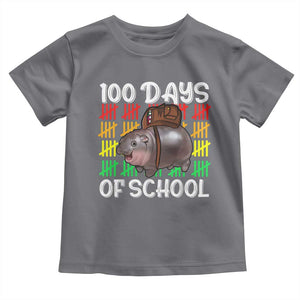Funny Moo Deng 100 Days Of School Toddler T Shirt TS11 Charcoal Print Your Wear