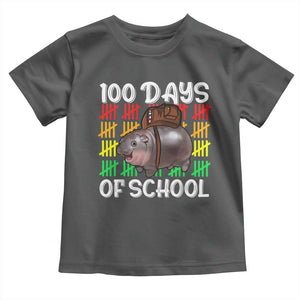 Funny Moo Deng 100 Days Of School Toddler T Shirt TS11 Dark Heather Print Your Wear