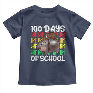 Funny Moo Deng 100 Days Of School Toddler T Shirt TS11 Navy Print Your Wear