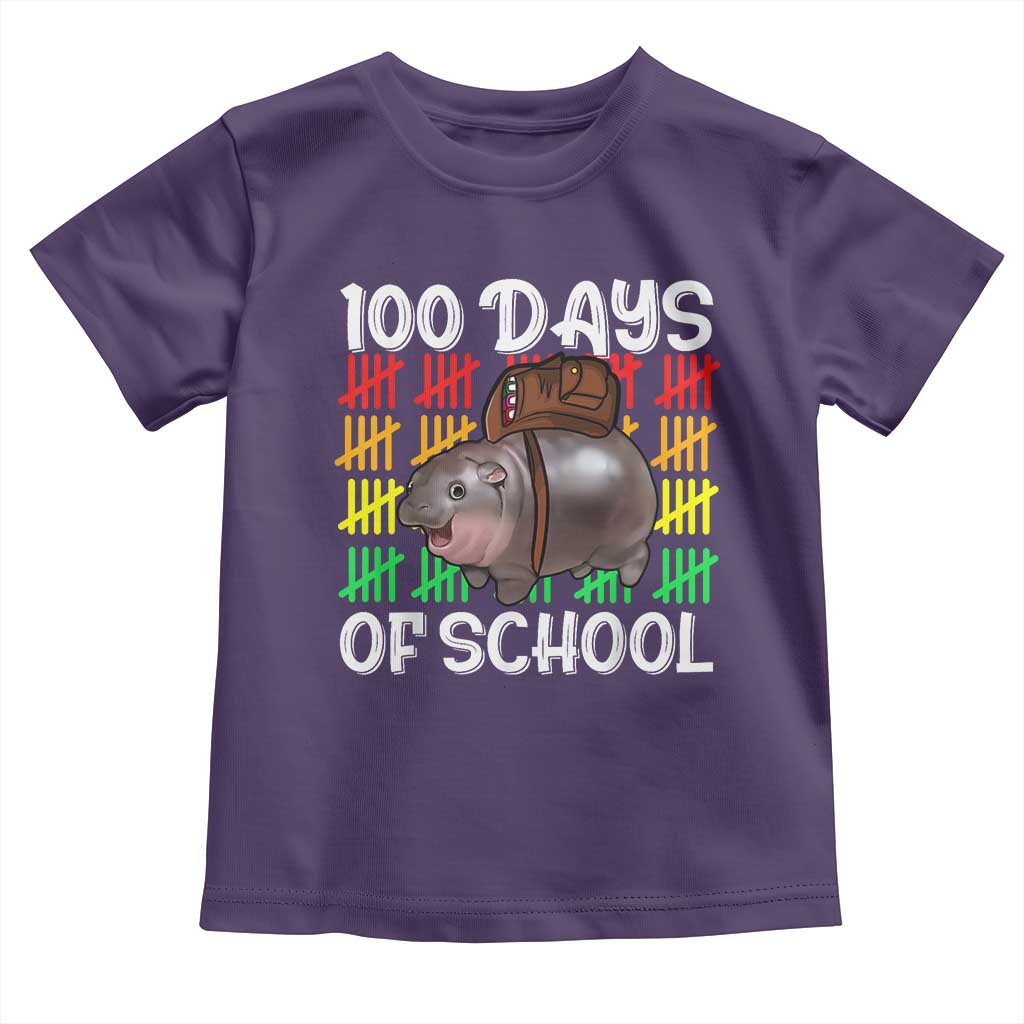 Funny Moo Deng 100 Days Of School Toddler T Shirt TS11 Purple Print Your Wear