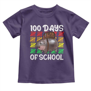 Funny Moo Deng 100 Days Of School Toddler T Shirt TS11 Purple Print Your Wear