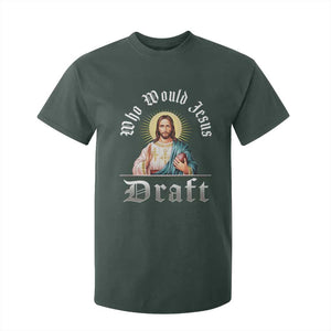 Funny Jesus Fantasy Football T Shirt For Kid Who Would Jesus Draft TS11 Dark Forest Green Print Your Wear