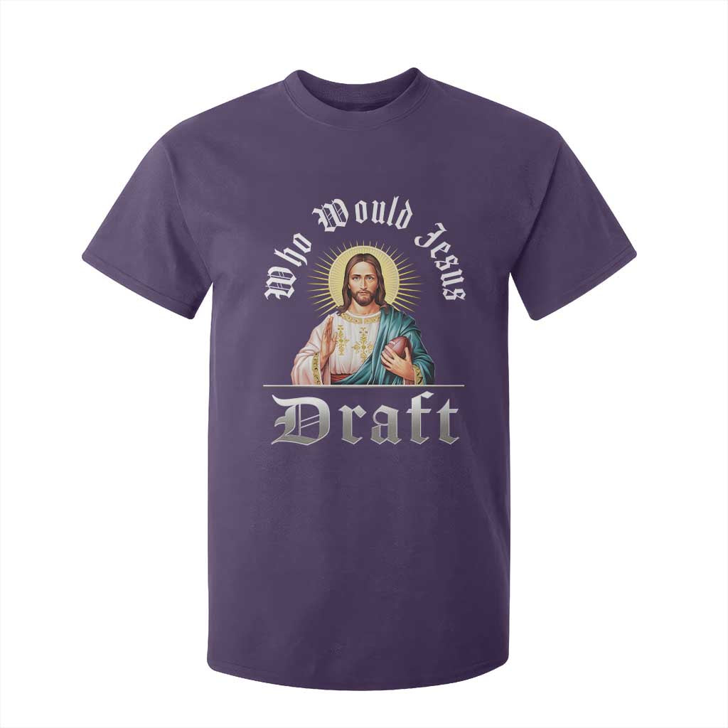 Funny Jesus Fantasy Football T Shirt For Kid Who Would Jesus Draft TS11 Purple Print Your Wear
