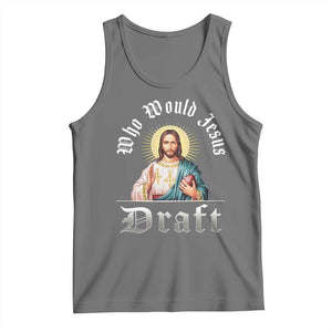 Funny Jesus Fantasy Football Tank Top Who Would Jesus Draft TS11 Black Heather Print Your Wear