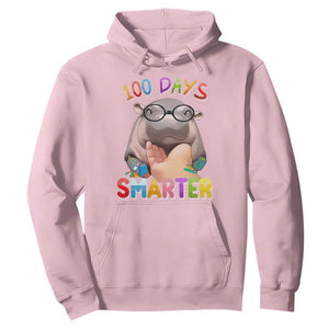 Funny Moo Deng 100 Days Smarter Hoodie Teachers Students 100th Day Of School TS11 Light Pink Print Your Wear