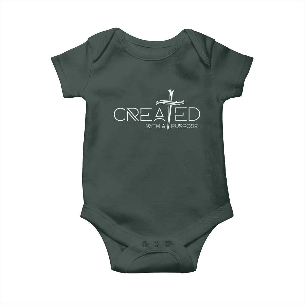 Created With A Purpose Baby Onesie Christian Faith Cross TS11 Print Your Wear