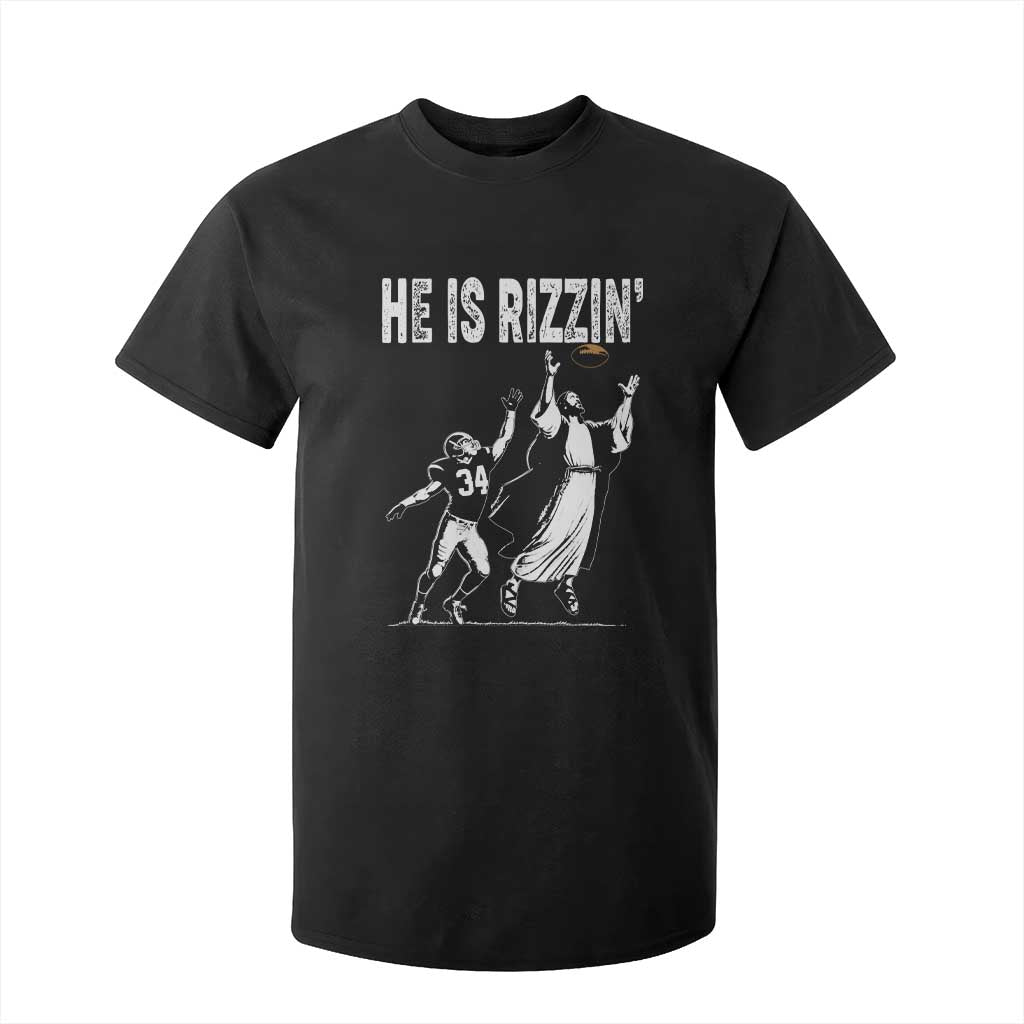 Funny Jesus American Football He Is Rizzin' T Shirt For Kid TS11 Black Print Your Wear