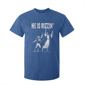 Funny Jesus American Football He Is Rizzin' T Shirt For Kid TS11 Royal Blue Print Your Wear