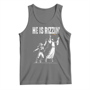 Funny Jesus American Football He Is Rizzin' Tank Top TS11 Black Heather Print Your Wear
