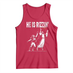 Funny Jesus American Football He Is Rizzin' Tank Top TS11 Red Print Your Wear