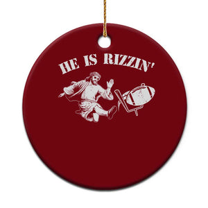 Funny Jesus American Football He Is Rizzin' Meme Ceramic Ornament TS11 1pc Red Print Your Wear