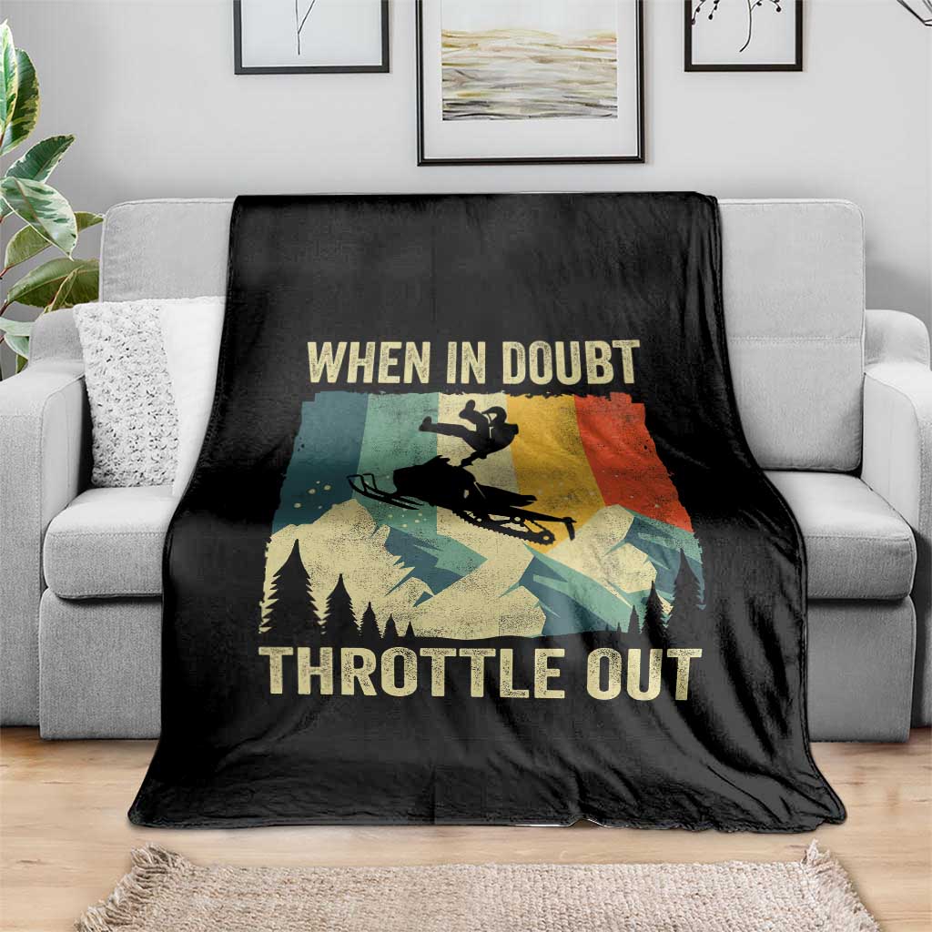 Funny Snowmobile Sled When In Doubt Throttle Out Throw Blanket Winter Sports TS11 Print Your Wear