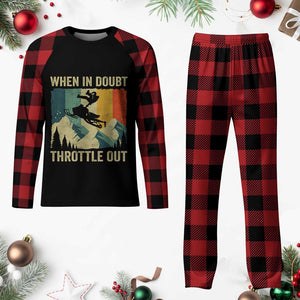 Funny Snowmobile Sled When In Doubt Throttle Out Plaid Pajama Set Winter Sports TS11 Buffalo Plaid Print Your Wear