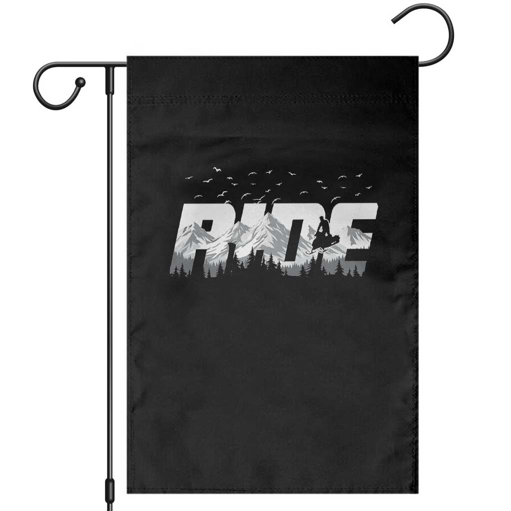 Snowmobile Ride Motor Sled Racing Winter Mountain Sports Fan Garden Flag TS11 Black Print Your Wear