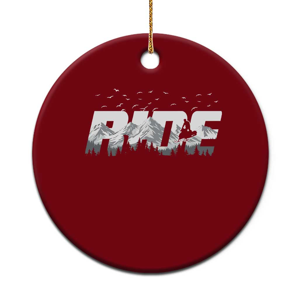 Snowmobile Ride Motor Sled Racing Winter Mountain Sports Fan Ceramic Ornament TS11 1pc Red Print Your Wear