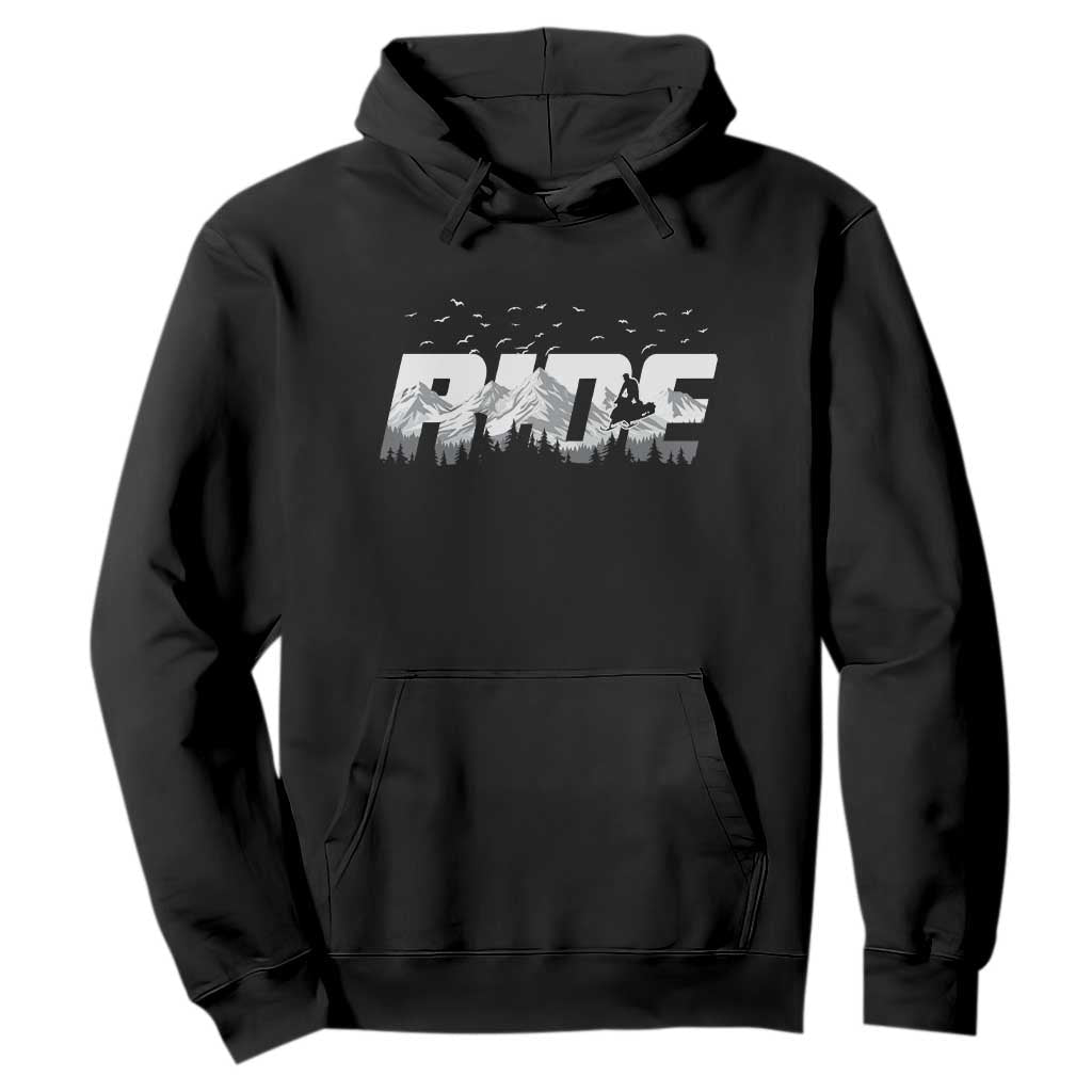 Snowmobile Ride Motor Sled Racing Winter Mountain Sports Fan Hoodie TS11 Black Print Your Wear