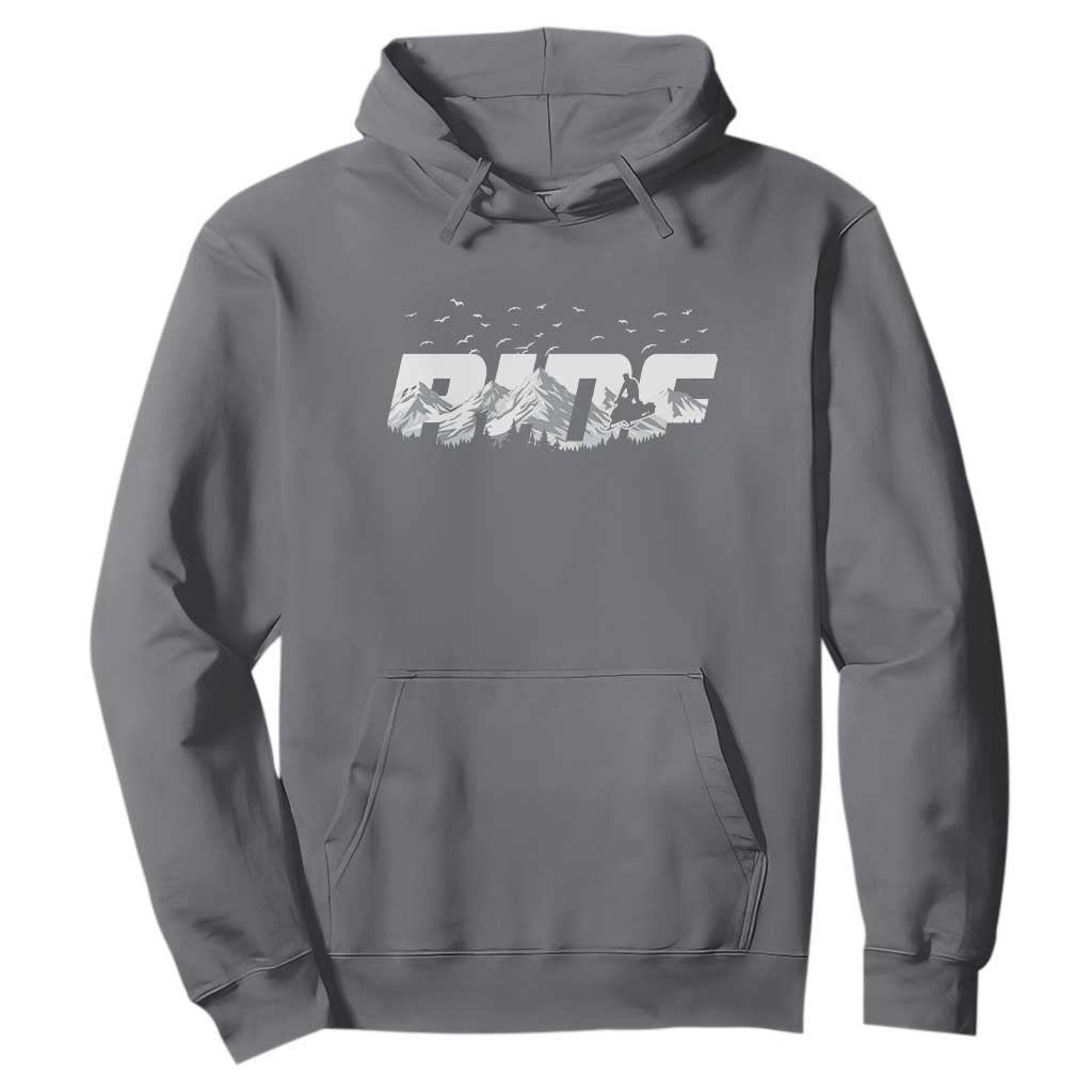Snowmobile Ride Motor Sled Racing Winter Mountain Sports Fan Hoodie TS11 Charcoal Print Your Wear