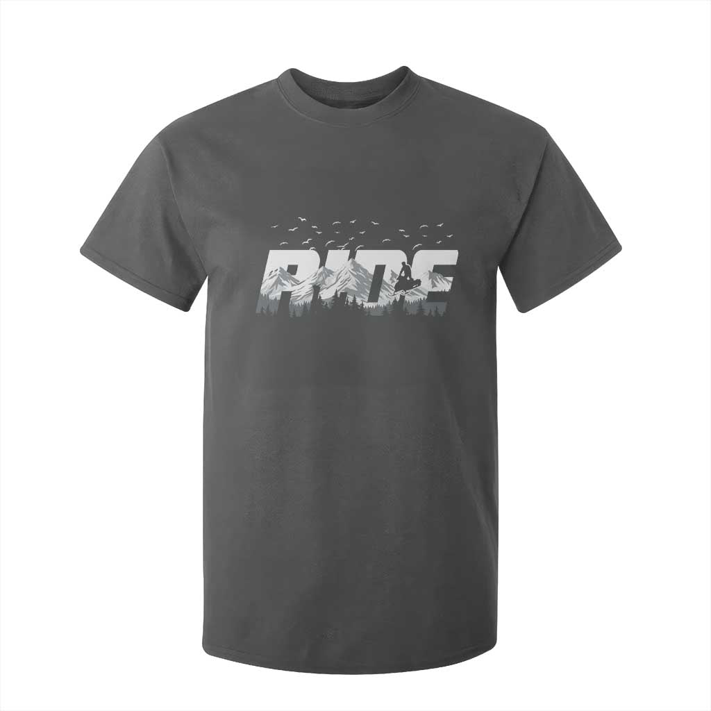 Snowmobile Ride Motor Sled Racing Winter Mountain Sports Fan T Shirt For Kid TS11 Dark Heather Print Your Wear