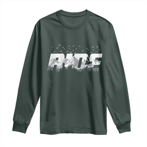 Snowmobile Ride Motor Sled Racing Winter Mountain Sports Fan Long Sleeve Shirt TS11 Dark Forest Green Print Your Wear