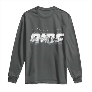 Snowmobile Ride Motor Sled Racing Winter Mountain Sports Fan Long Sleeve Shirt TS11 Dark Heather Print Your Wear