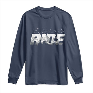 Snowmobile Ride Motor Sled Racing Winter Mountain Sports Fan Long Sleeve Shirt TS11 Navy Print Your Wear