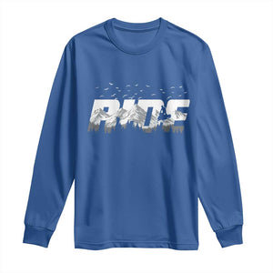 Snowmobile Ride Motor Sled Racing Winter Mountain Sports Fan Long Sleeve Shirt TS11 Royal Blue Print Your Wear