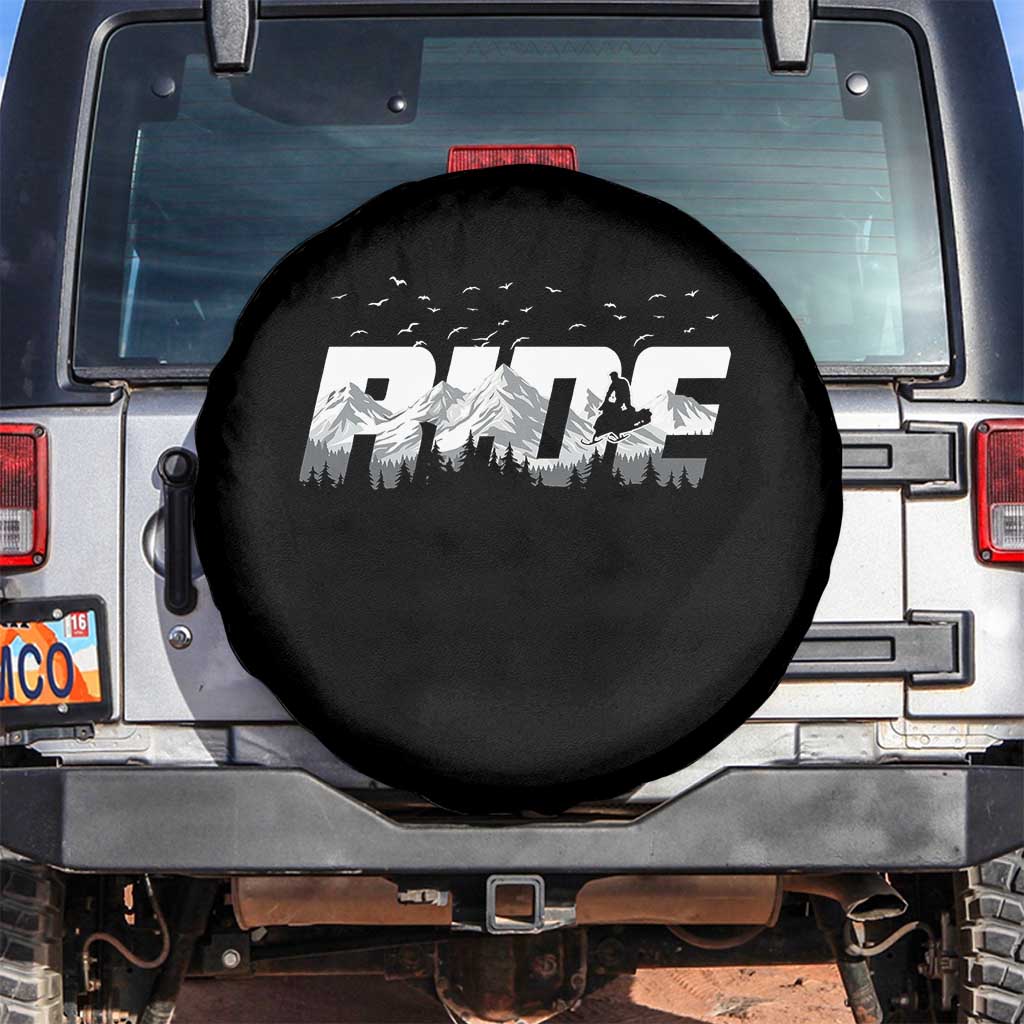 Snowmobile Ride Motor Sled Racing Winter Mountain Sports Fan Spare Tire Cover TS11 No hole Black Print Your Wear