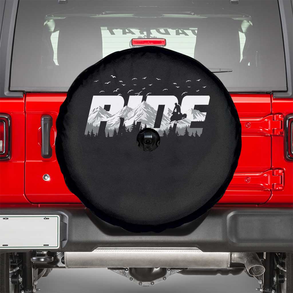 Snowmobile Ride Motor Sled Racing Winter Mountain Sports Fan Spare Tire Cover TS11 Black Print Your Wear