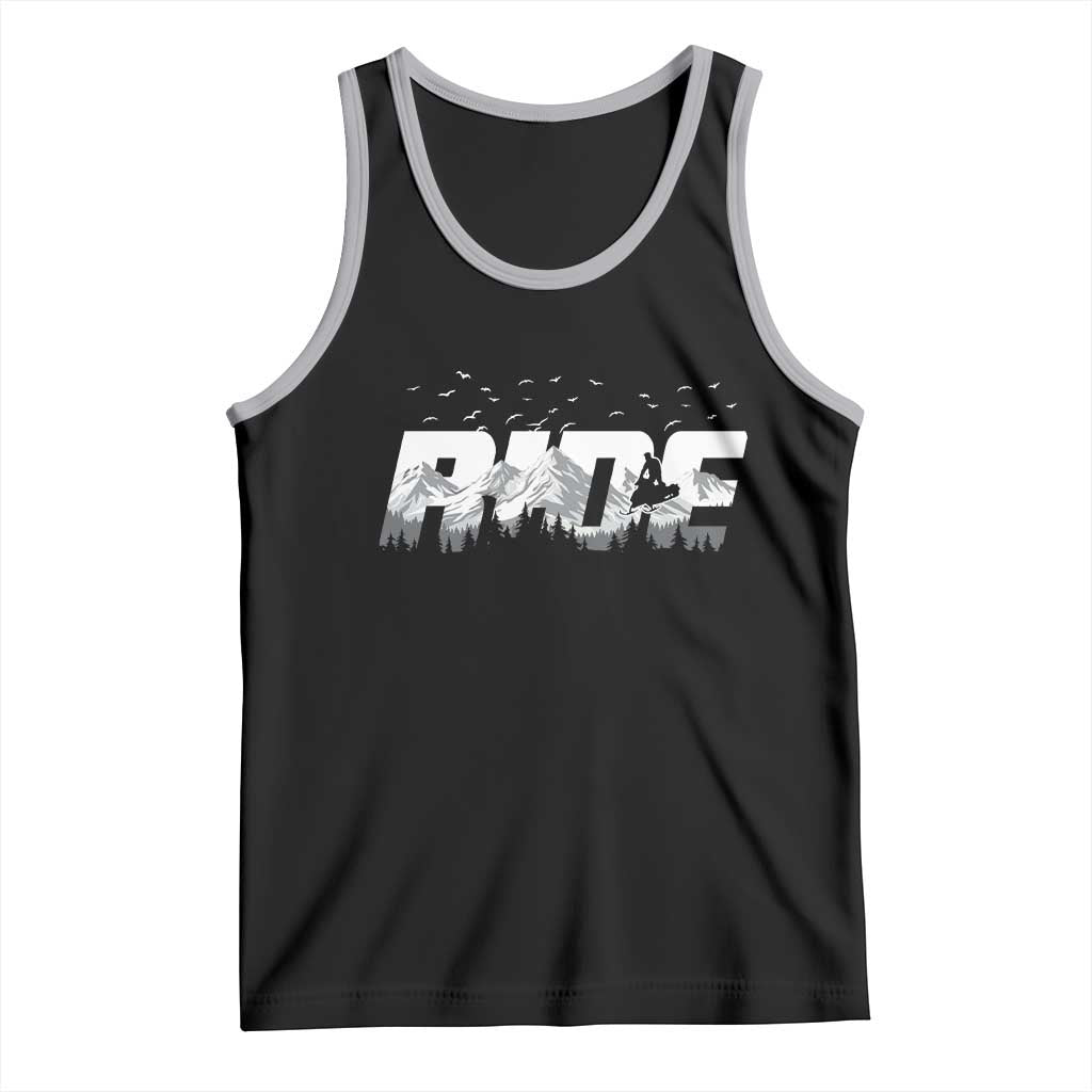 Snowmobile Ride Motor Sled Racing Winter Mountain Sports Fan Tank Top TS11 Black Athletic Heather Print Your Wear