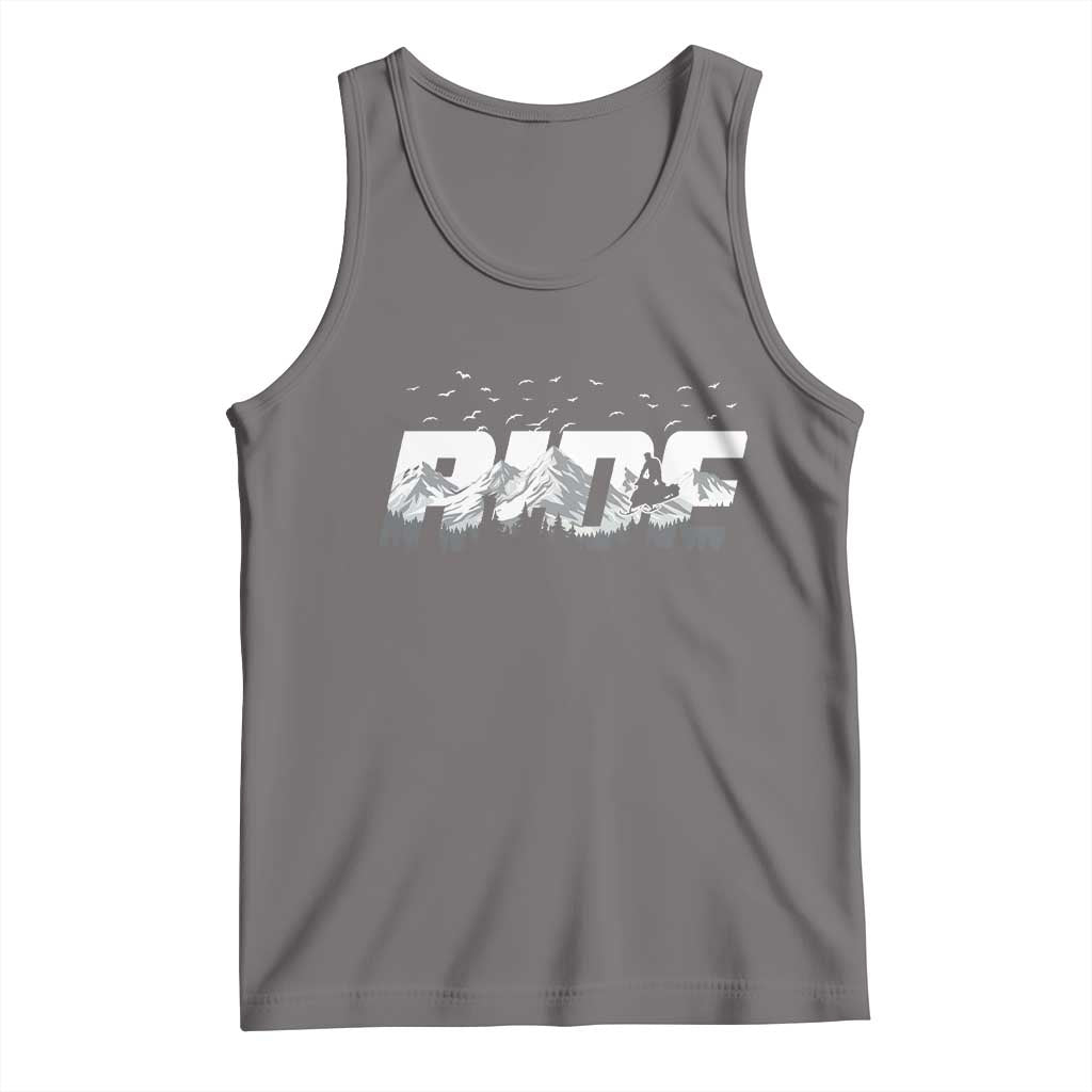 Snowmobile Ride Motor Sled Racing Winter Mountain Sports Fan Tank Top TS11 Deep Heather Print Your Wear