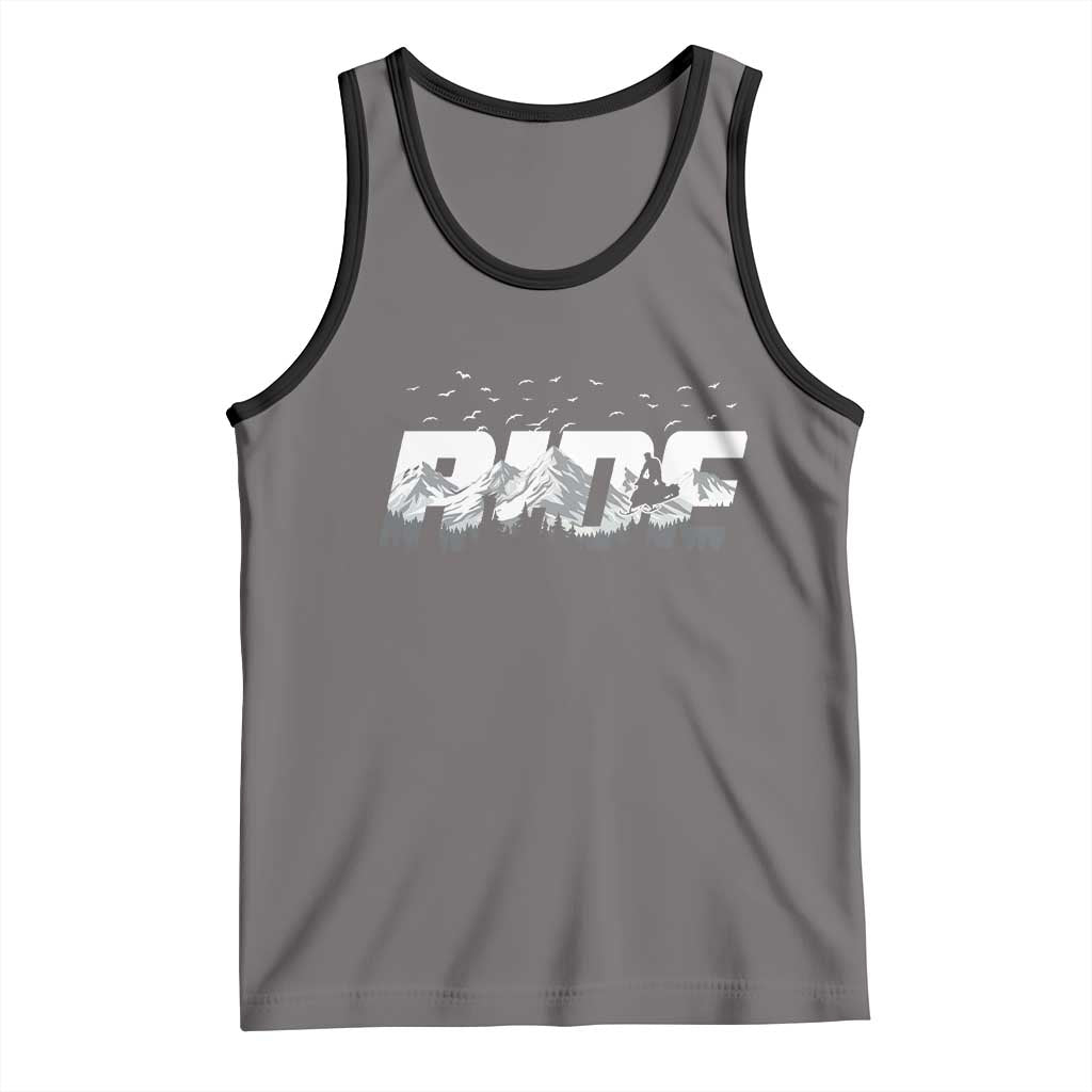 Snowmobile Ride Motor Sled Racing Winter Mountain Sports Fan Tank Top TS11 Deep Heather Black Print Your Wear
