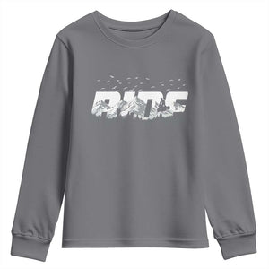 Snowmobile Ride Motor Sled Racing Winter Mountain Sports Fan Youth Sweatshirt TS11 Charcoal Print Your Wear