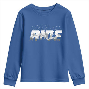 Snowmobile Ride Motor Sled Racing Winter Mountain Sports Fan Youth Sweatshirt TS11 Royal Blue Print Your Wear
